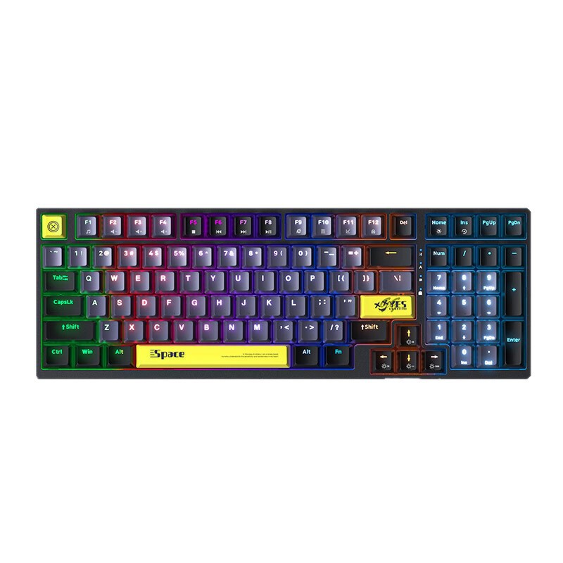 Esports teclado mecánico retroiluminación computadora de escritorio comer pollo macro programación G38 símbolo mortal