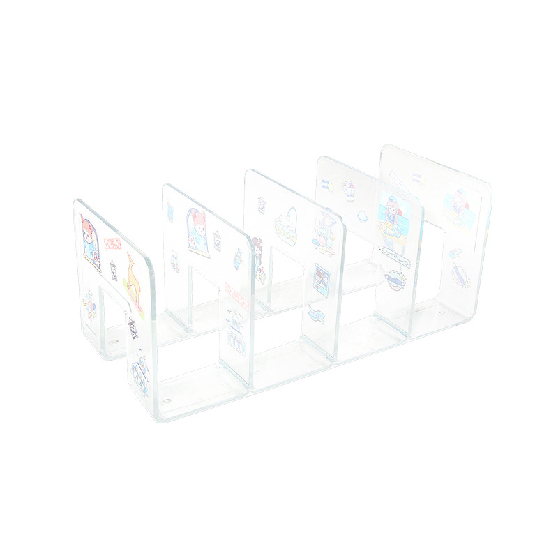 4-Columna 3-columna ins alto-aspecto creativo transparente multi-capa libro soporte de estudiante escritorio libro caja de almacenamiento artefacto libro