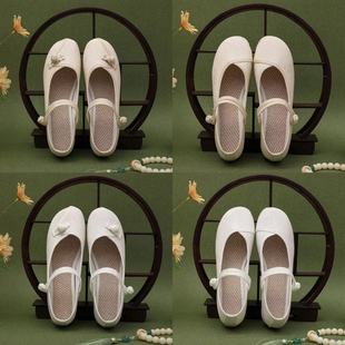 New Shoes for Women, Spring and Summer Old Beijing Cloth Shoes, Wedge Heels, Zen Embroidered Shoes, Low Heels, Ethnic Style Tea Artist Work Shoes