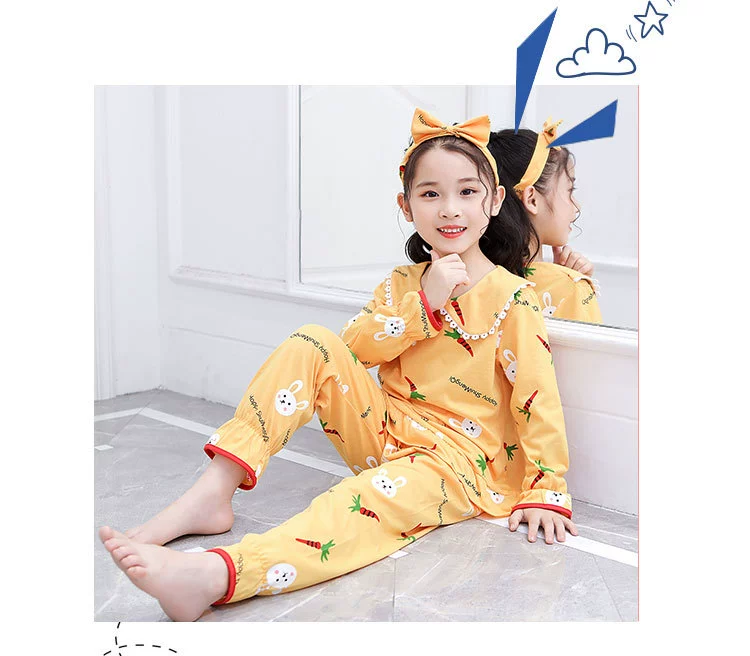 Children Long Sleeved Pajamas Set Spring Autumn Home Clothing For Girls Cotton Tops+Pants 2pcs Pyjamas Kids Underwear Outfits pajama sets bamboo	