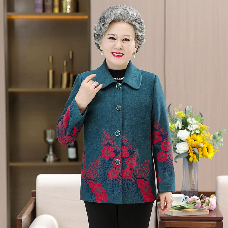 Весенне-демисезонная куртка для мамы средних лет с тёплой подкладкой, цвета красный и зелёный, размеры XL–5XL