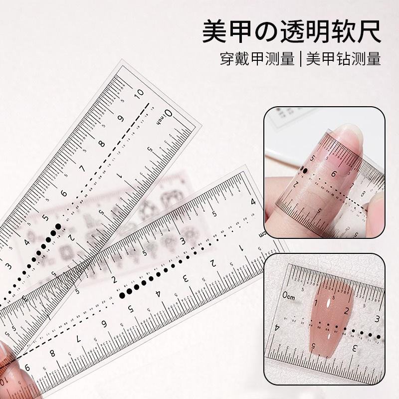 Nail transparent soft ruler to wear a nail nail nail diamond nail piece size scale size ruler measuring tool Nail transparent soft ruler to wear a nail nail nail diamond nail piece size scale size ruler measuring tool