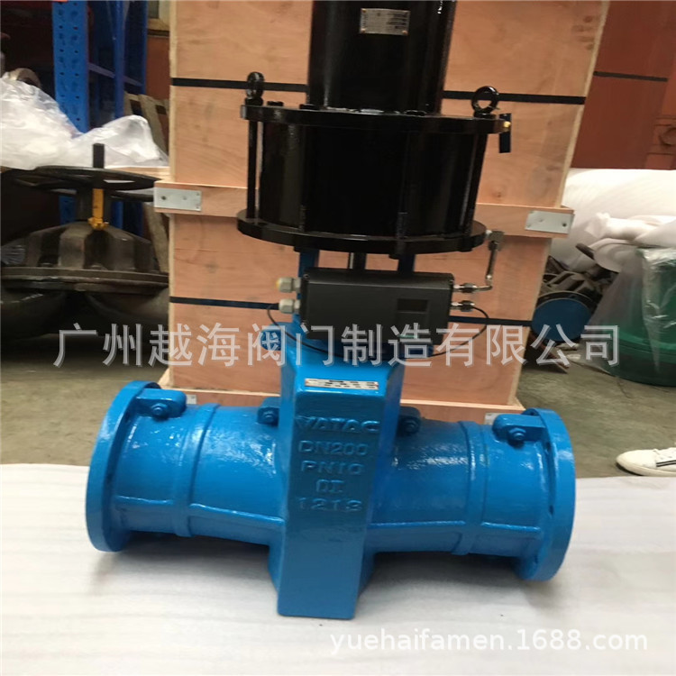 GJB641X-2C 气动法兰管夹阀 耐腐蚀 耐酸碱胶管夹阀 气动胶管阀