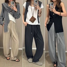 喜柿 通勤裤！CAY~ 进口TR西装面料 高腰系带弯刀西裤休闲裤