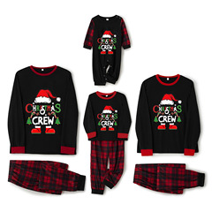 2025年コットンクリスマス親子服、家族服、3人家族、4人家族向け秋冬クリスマスホームウェアパジャマセット