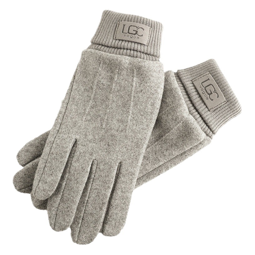 Invierno de las mujeres de felpa guantes calientes de punto de pantalla táctil pareja estudiante engrosada guantes al por mayor