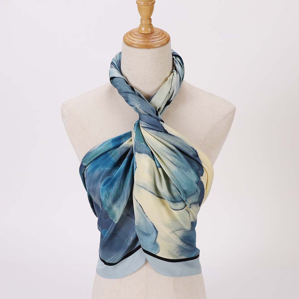 Women's Fashion Mountain Satin Printing Silk Scarves display picture 3