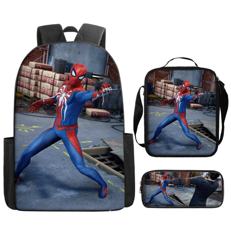 Cross-border nuevo Marvel Spider-Man mochila de estudiantes de primaria y secundaria mochila de dibujos animados de gran capacidad mochila de almuerzo
