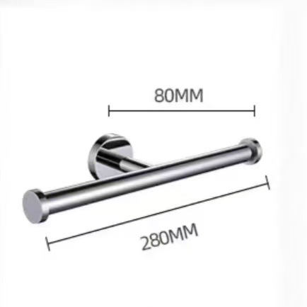 Cross-border engineering paper towel holder perforated non-perforated double-headed paper towel holder stainless steel toilet paper holder double-roll paper towel holder
