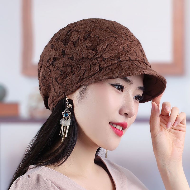 Embroidered Flower Women's Beret - Stylish Duckbill Cap_voghion.com