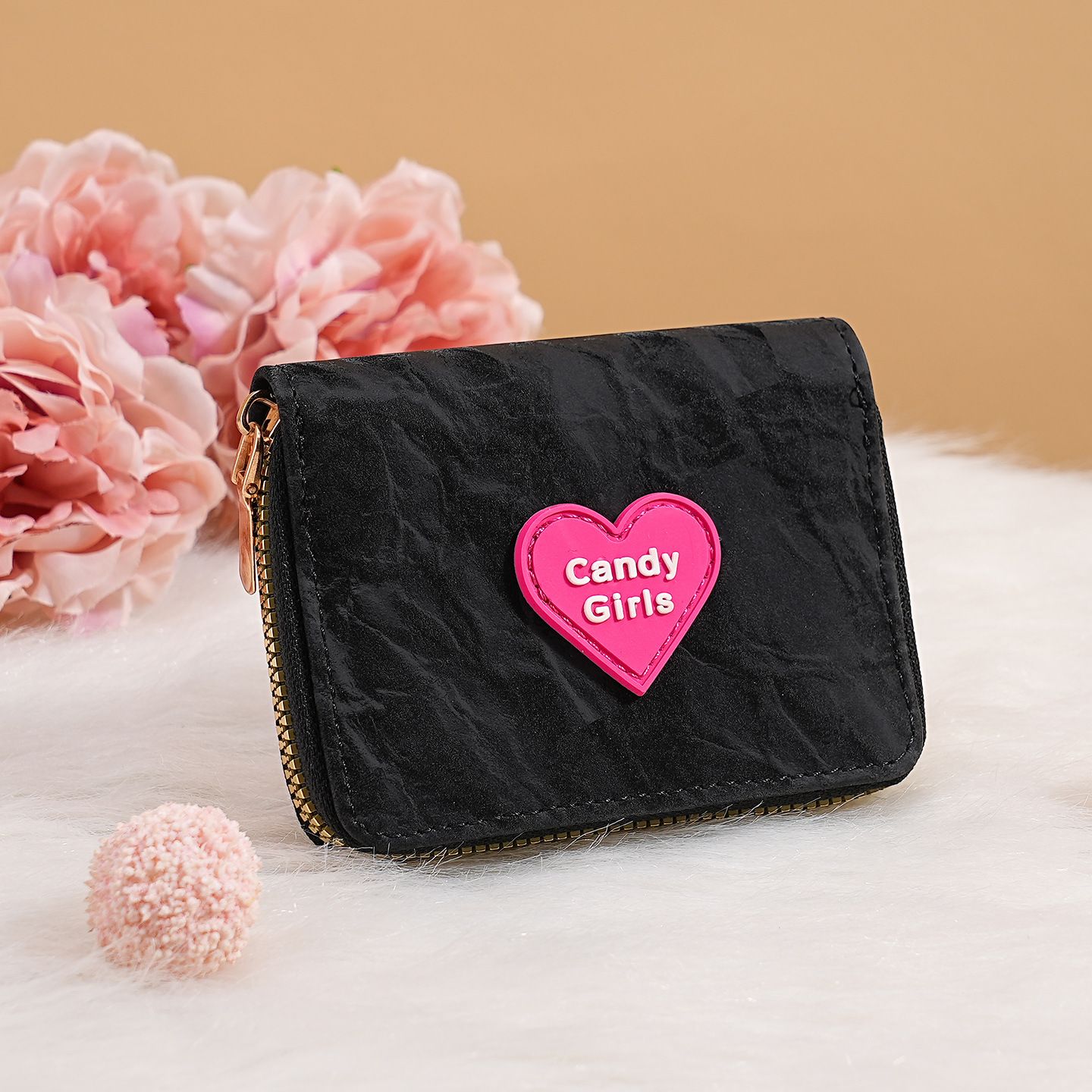 Nuevo cross-border cremallera billetera caramelo chica moda encantadora multi-tarjeta bolso de cambio de mujer cartera dulce clip corto