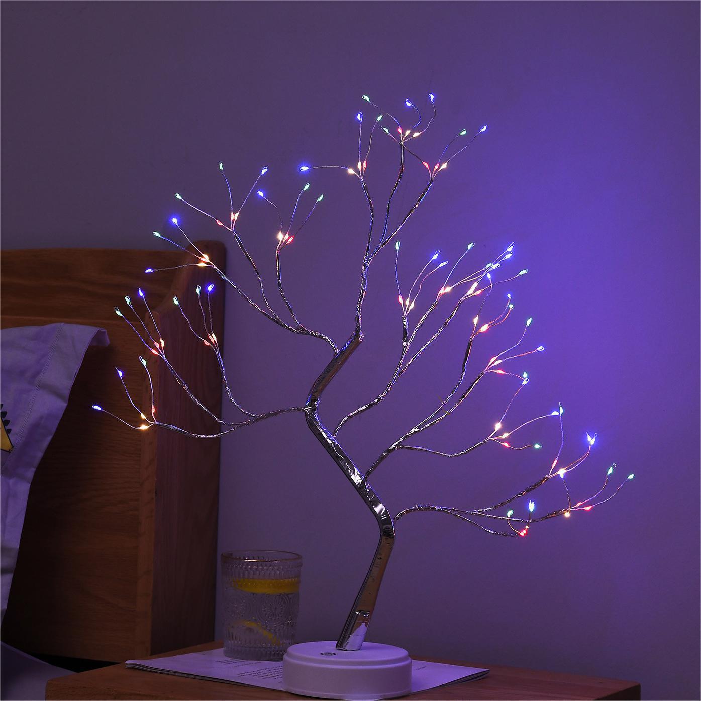 Navidad transfronteriza atmósfera de modelado LED estrella de decoración lámpara base caja de baterías USB estrella de perla lámpara de árbol