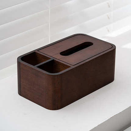 Caja de pañuelos de nogal negro hogar caja de pañuelos de estilo chino sala de estar multifuncional caja de almacenamiento de madera maciza mesa de té caja de organización
