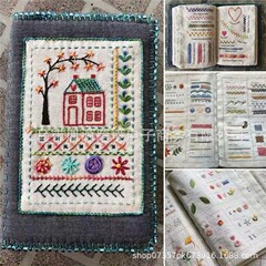 クロスボーダー新商品Stitch Book裁縫書針糸バインダー書亜麻DIY針法書