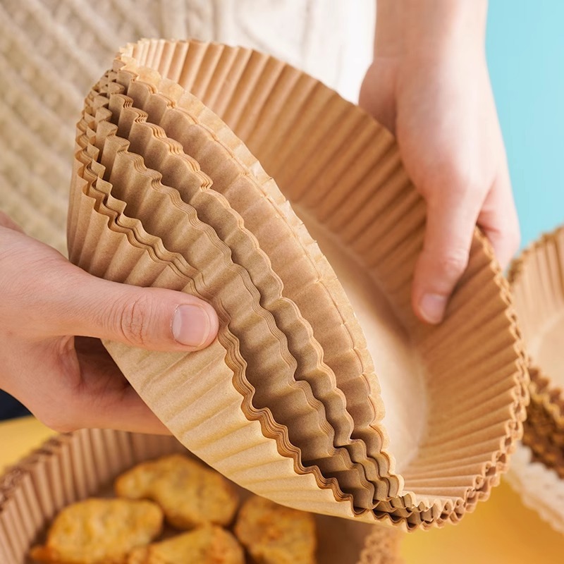 エアフライヤー専用紙ベーキングパン油吸収紙パッド家庭用食品シリコーン紙錫箔ボウルベーキングツールラウンド|undefined