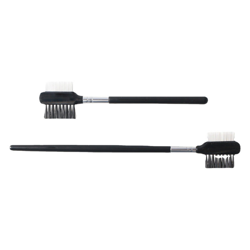 Two-Ended Steel Needle Eyelash Comb, Multi-Functional Application, Stainless Steel Needle Comb with Clear Roots, Eyelash Brush