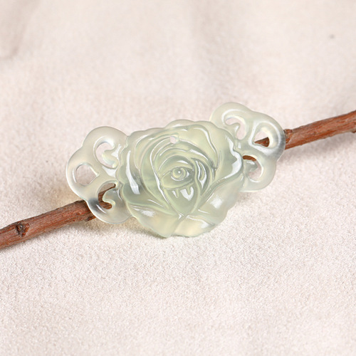 Factory Wholesale: Xiuyu Peony Flower DIY Hairpin, Hollowed-Out Lock Pendant/Jade Plate Charm Accessories