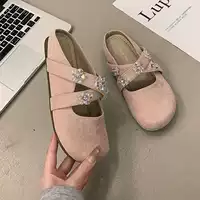 Женские открытые сабо для улицы, модные ретро-кеды Birkenstock на плоской подошве, малый размер, весна 2025 года.