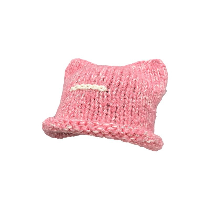Cappelli autunnali per bambini, bordi arricciati invernali per mostrare il viso, piccolo cappello da pescatore in peluche, lana lavorata a maglia, edizione coreana,_voghion.com