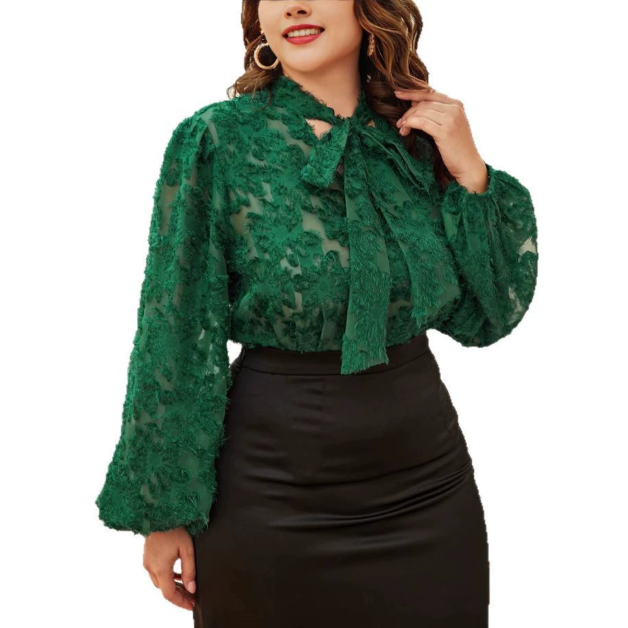 Spring velvet lace shirt, (Physicals), plus size, Chinese style