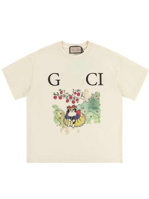 クロスボーダー25SS新作古グー家クロスボーダー高バージョン漫画動物柄シリーズプリント半袖tシャツ男女|undefined