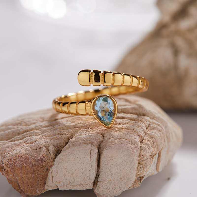 3g Weight Open Rings Classification Adjustable Ring Size 1 Piece Quantity Daily, Street Occasion 925 Sterling Silver, natural stone, Crystal Material Geometric Pattern All Seasons Season Women's Gender Simple Style, Classic Style Style 925 Sterling Silver Natural Stone Crystal Geometric Open Rings 11