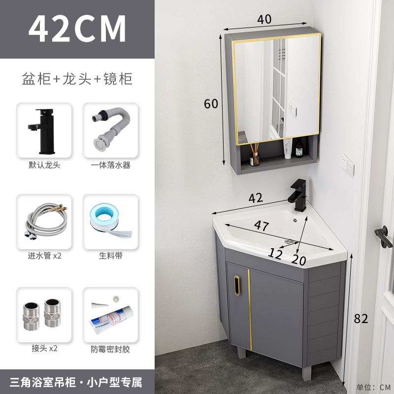 Piso lavabo gabinete combinación pequeño apartamento baño triángulo mesa de lavado esquina lavabo piscina