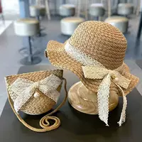Летняя соломенная шляпа пляжная шляпа детский солнцезащитный крем шляпа Рыбак шляпа новая принцесса праздник большой карниз солнцезащитная шляпа сумка