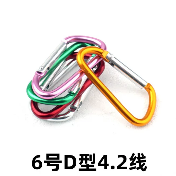 Factory supply No. 6 D aluminum alloy mountaineering buckle backpack water bottle buckle charging treasure aluminum buckle outdoor camping quick hanging buckle