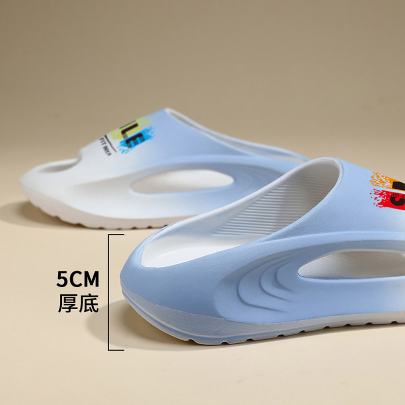 Zapatillas de una palabra con suela gruesa de verano 2025, modelos de pareja para hombres y mujeres, zapatillas antideslizantes, resistentes al desgaste y transpirables de fondo suave para exteriores