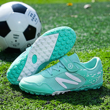 跨境儿童足球鞋男童女童碎钉人造草坪魔术贴足球鞋专业比赛训练鞋