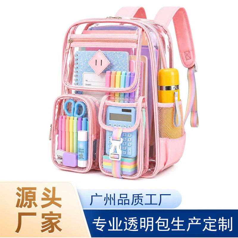 Transparent backpack, Amazon bestseller, PVC backpack, suitable for middle and high school students, unisex, and can be used as a sports bag for stadium security checks