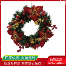 pvc圣诞礼品花环 圣诞节装饰门挂 跨境专供厂家直销 花环场景布置
