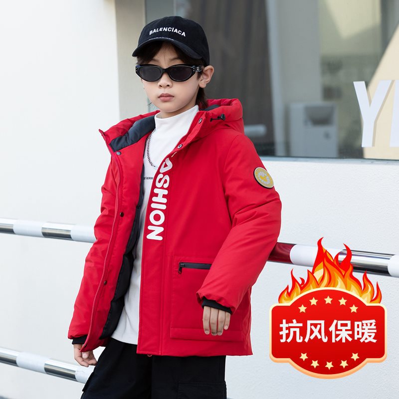 【高品质】儿童棉衣男冬季中大童棉服男2025新款工装青少年孩子保