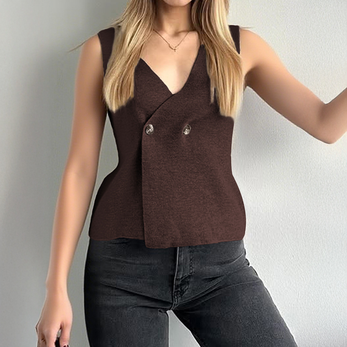 Kaikuo transfronterizo de moda europea y americana elegante chaleco de lana 2026 nueva mujer Amazon