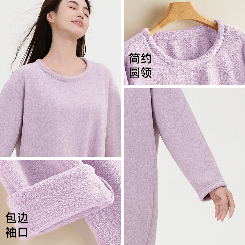 半边绒睡裙女秋冬柔软舒适睡衣2025年新款宽松可外穿无压感连衣裙|undefined