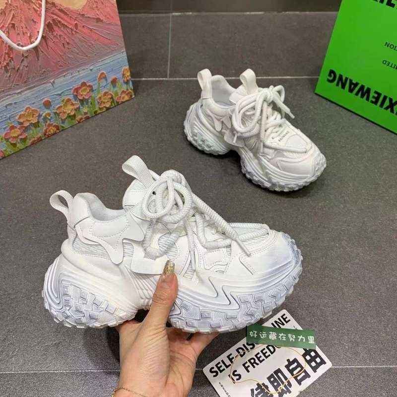 真软皮厚底老爹鞋女款2025新款夏季网鞋女透气薄款爆款网面运动鞋|undefined