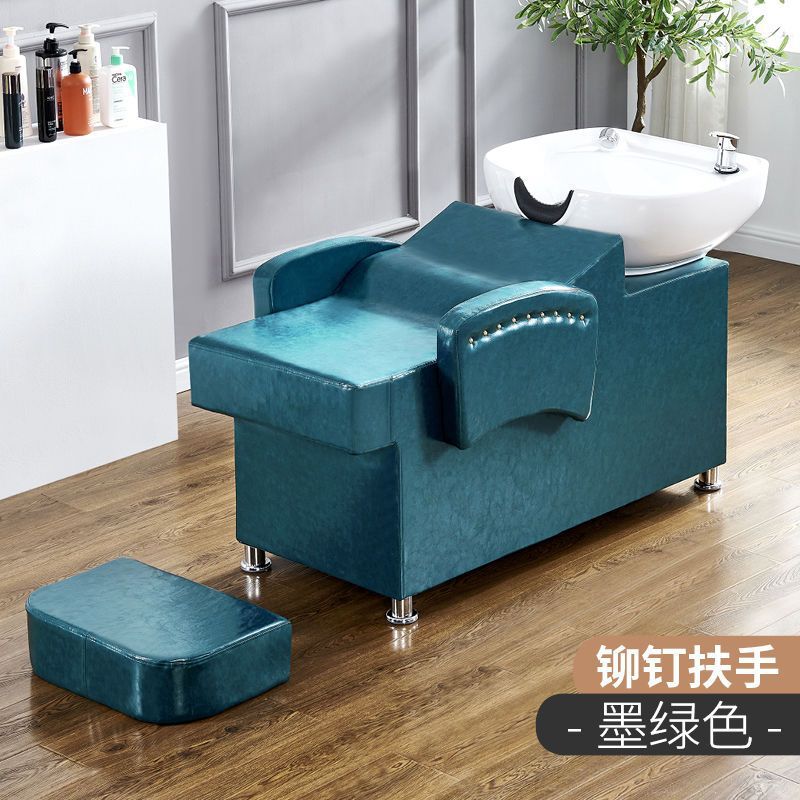 Cama de champú semi-reclinada, perforadora de estilo europeo para peluquerías