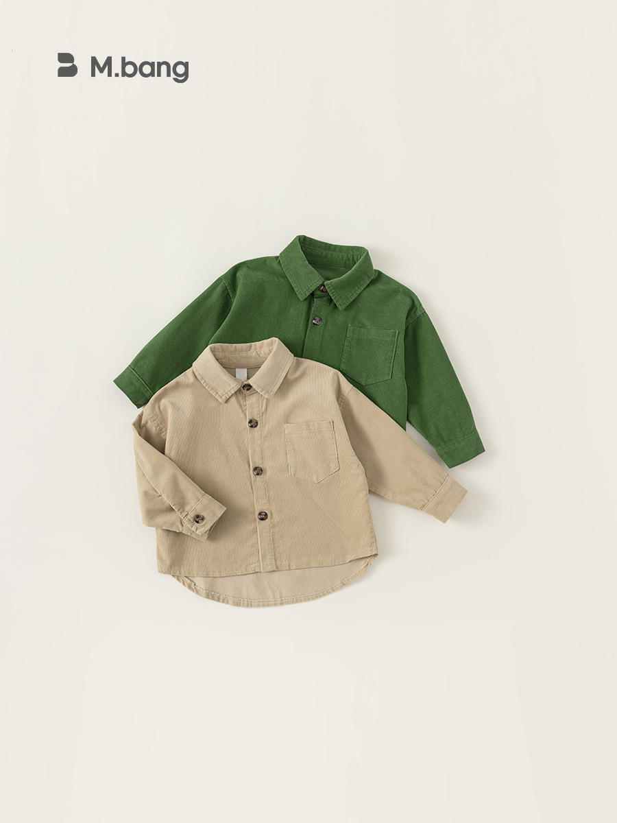 Babycity camisa para niños 24 ropa de primavera camisa de pana para niños ropa casual para niños camisa de solapa CY42008