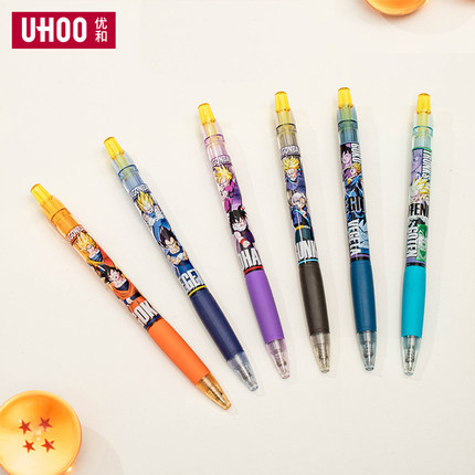 Youhe Paricon Dragon Ball Z edición limitada modelo conjunto Super Saiyan Dragon Ball pluma tipo empuje bolígrafo de gel con punta de doble cuenta