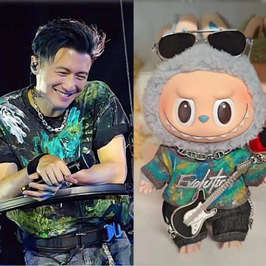 (Only Baby Clothes) Nicholas Tse's Concert Same Style Labubu Beach Baby Clothes 17cm Summer Tropical Rainforest Suit