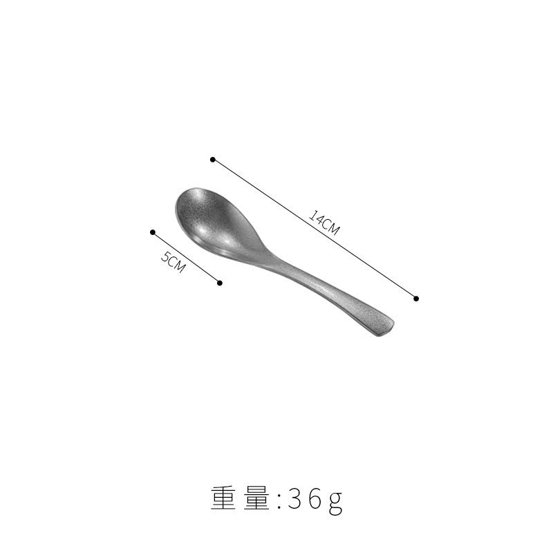 レトロな 304 ステンレス鋼のスプーン、韓国スプーン、小さなスプーン、食べるスプーン、古いスノーフレークサンド食器を直接供給|undefined