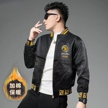 加棉加厚男装秋季新款男式夹克潮牌韩版修身青年立领棒球服男士
