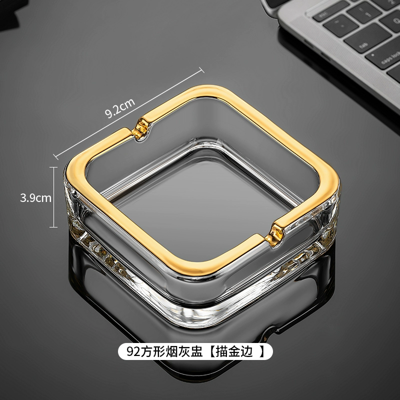 Big glass ashtray for commercial use for office, light luxury style