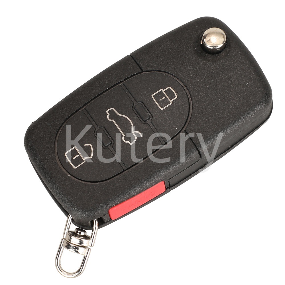 Suitable for Audi 4-button folding remote control car key, 315 frequency, ID48 chip, 4D0837231E round pin position
