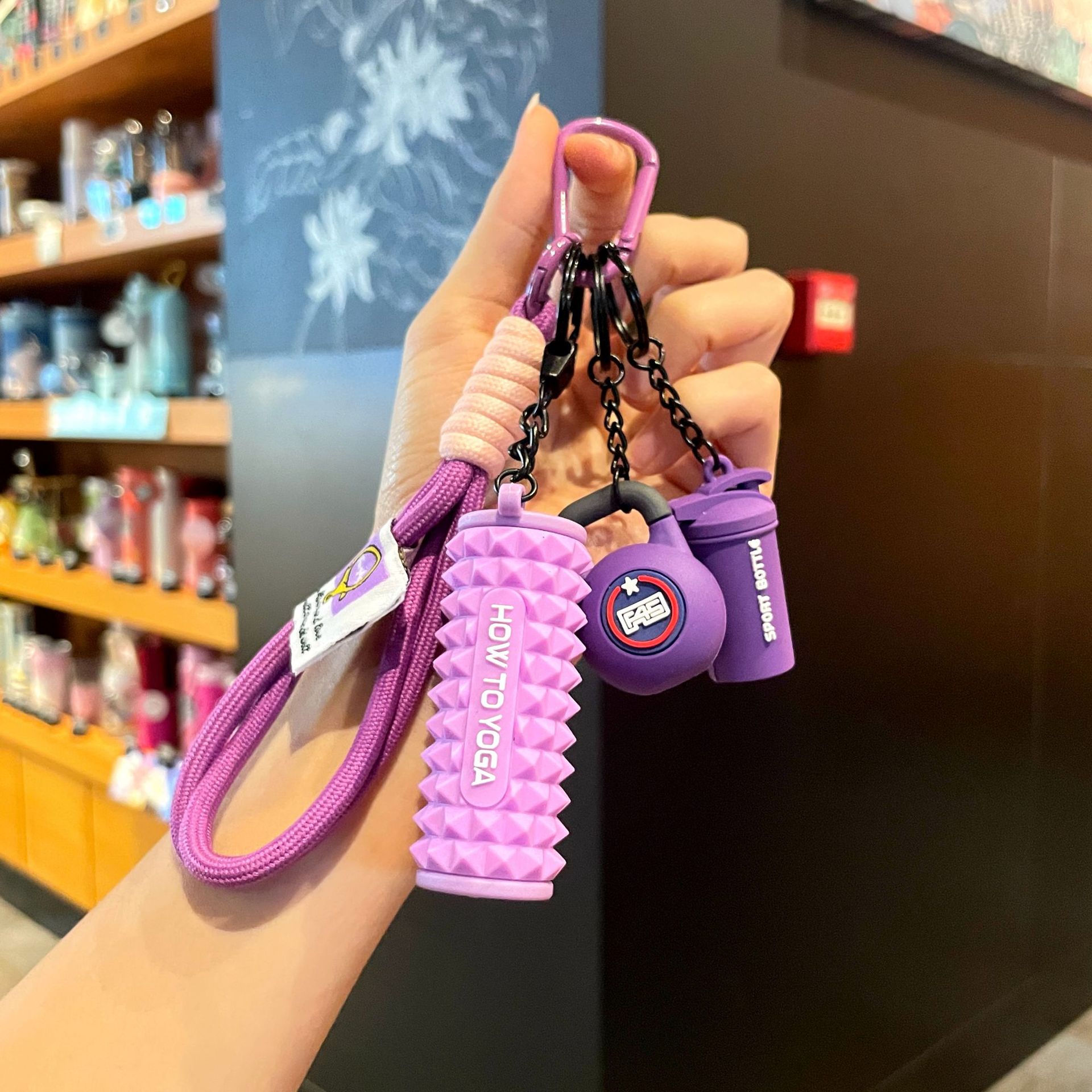 Purple set for yoga from foam