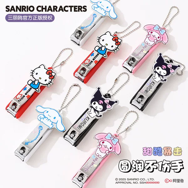 Sanrio Anti-Splash Nail Clippers Kuromi Cute Flat-Mouthed Manicure Tool for Girls, Household Nail Clippers, Single Piece