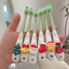 Children's Soft Hair Toothbrush with 10,000 Hairs, Suitable for Ages 3-13, Santa Claus Series, Student Toothbrush for Teeth Cleaning During Tooth Shifting Period