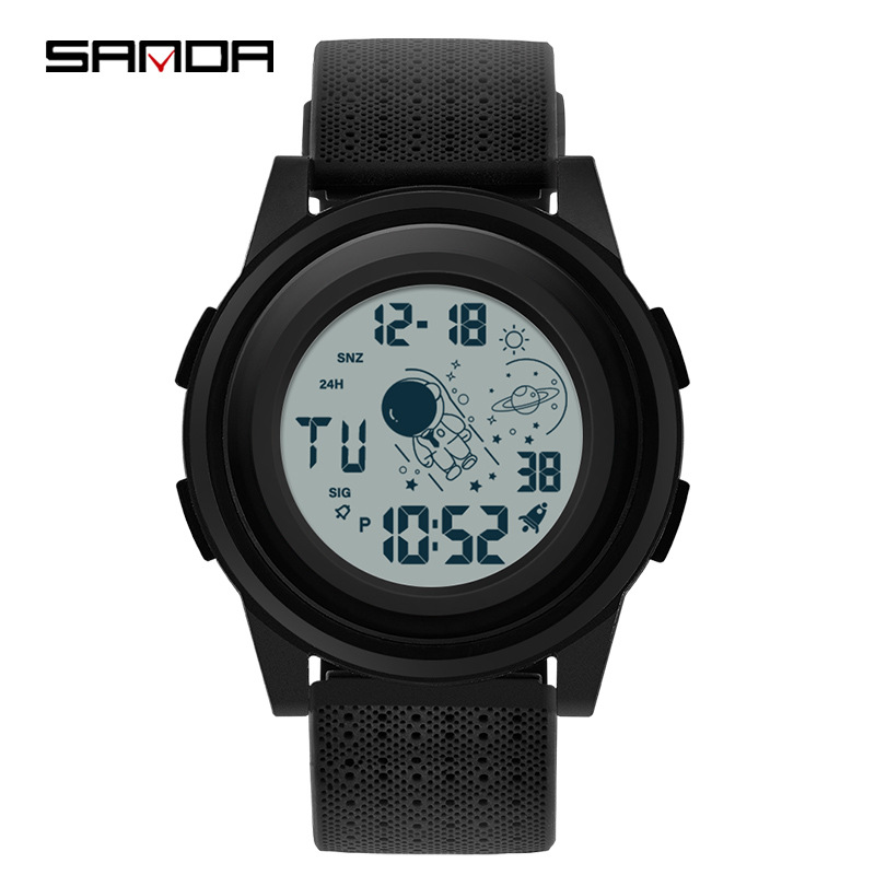 Sanda Student Watch Dynamic Astro Single Display Movement Electronic Watch Men's and Women's Fashion Trend Waterproof Watch Wholesale