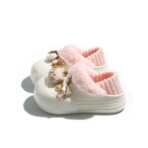 Detachable EVA bag and cotton slippers for women, essential for autumn and winter outings, warm home, cute cat fish head cotton shoes